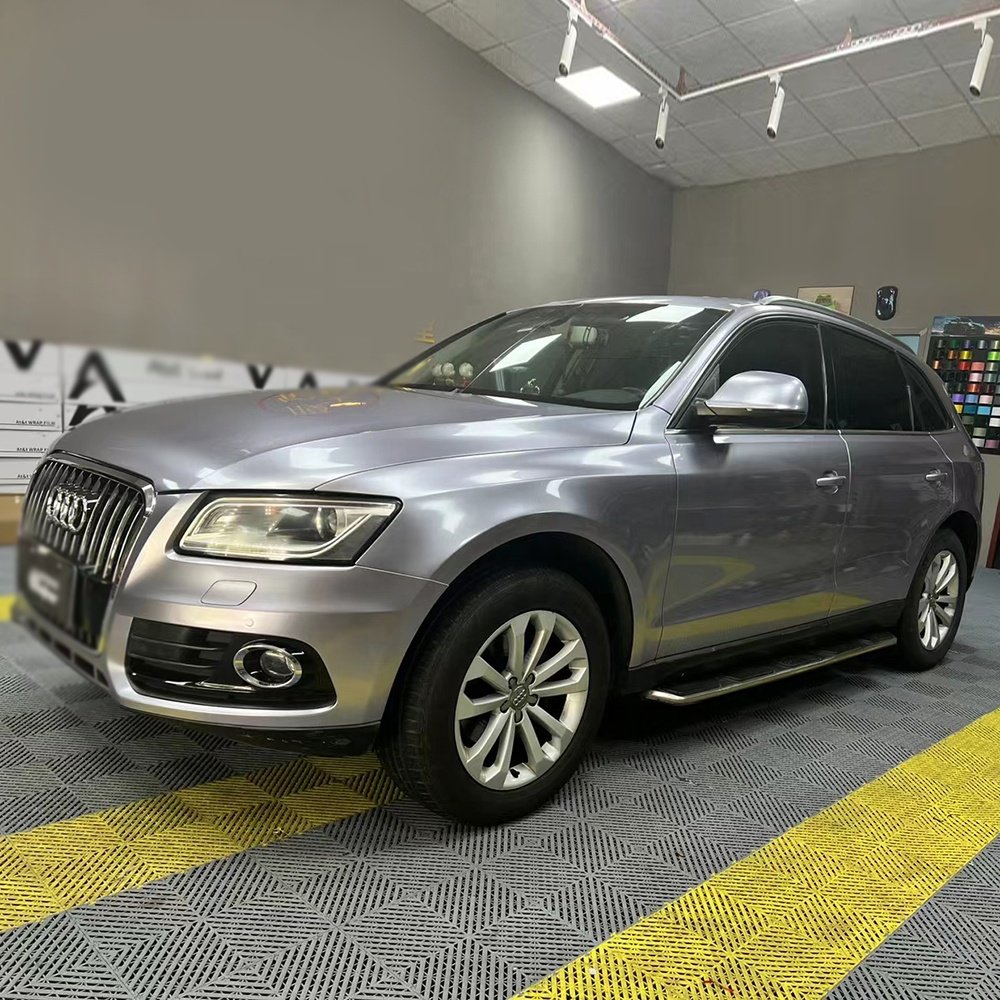 WRAPMASTER 1.52*17m Titanium Iron Grey Super Gloss Metallic Car Wrap Vinyl Vehicle Body PVC Sticker