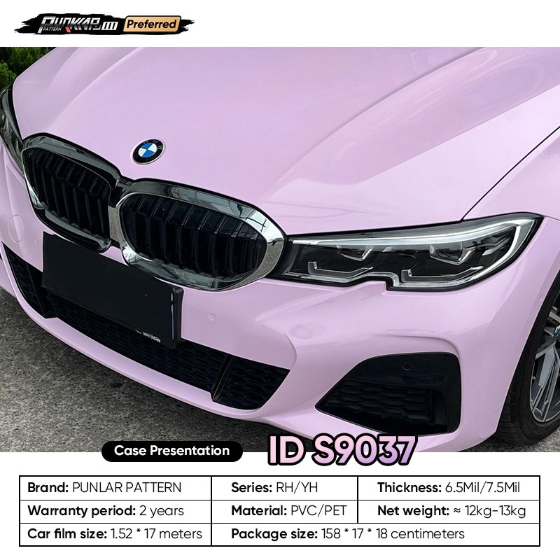 Customizable OEM Pink PET Vinyl Film High-Gloss PVC Film 1.52 Cm Wide Waterproof Color-Changing Film