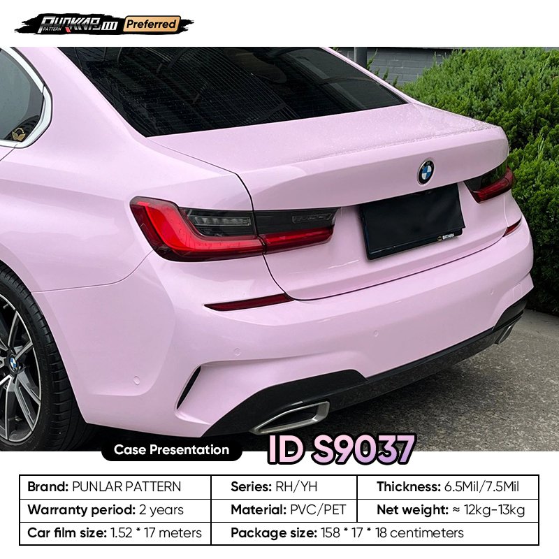 Customizable OEM Pink PET Vinyl Film High-Gloss PVC Film 1.52 Cm Wide Waterproof Color-Changing Film