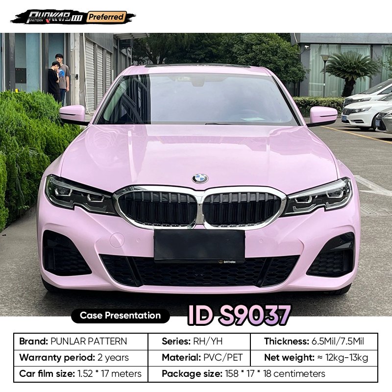 Customizable OEM Pink PET Vinyl Film High-Gloss PVC Film 1.52 Cm Wide Waterproof Color-Changing Film