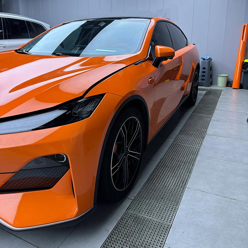 Super Glossy PET Orange Color Changing Films Auto Wrapping Vinyl Stickers Film Vinyl Wrap For Car