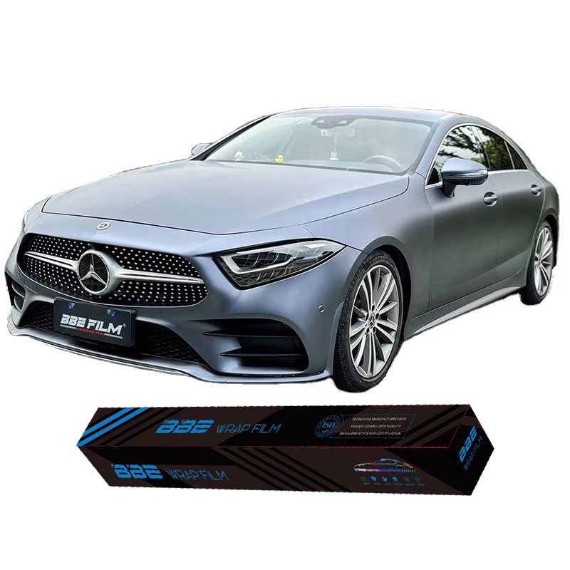 BBE PET Super Matte Satin Competition Blue Car Color Change Changing Paint Protection Anti Scratch UV Sand Stickers Decals Film