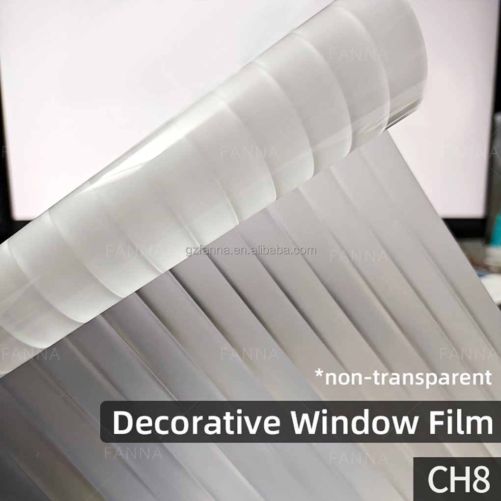 PET Reeded Glass Looking Sticker Decorative Films Self-adhesive Film For Doors Partition Glass