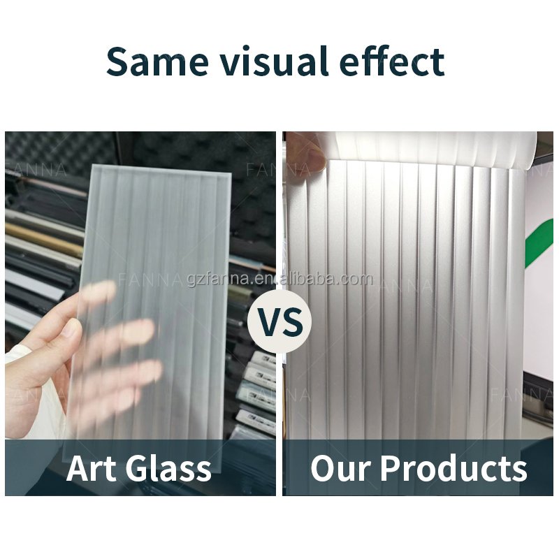 PET Reeded Glass Looking Sticker Decorative Films Self-adhesive Film For Doors Partition Glass