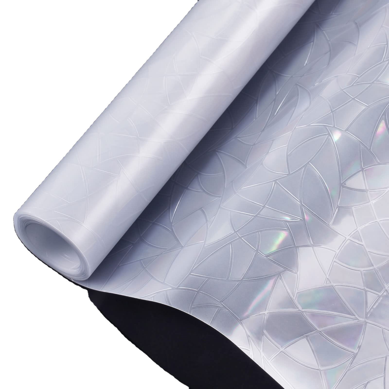 PVC 3D Rainbow Colorful Laser Static Cling Frosted Privacy Decorative Glass Window Sticker Films