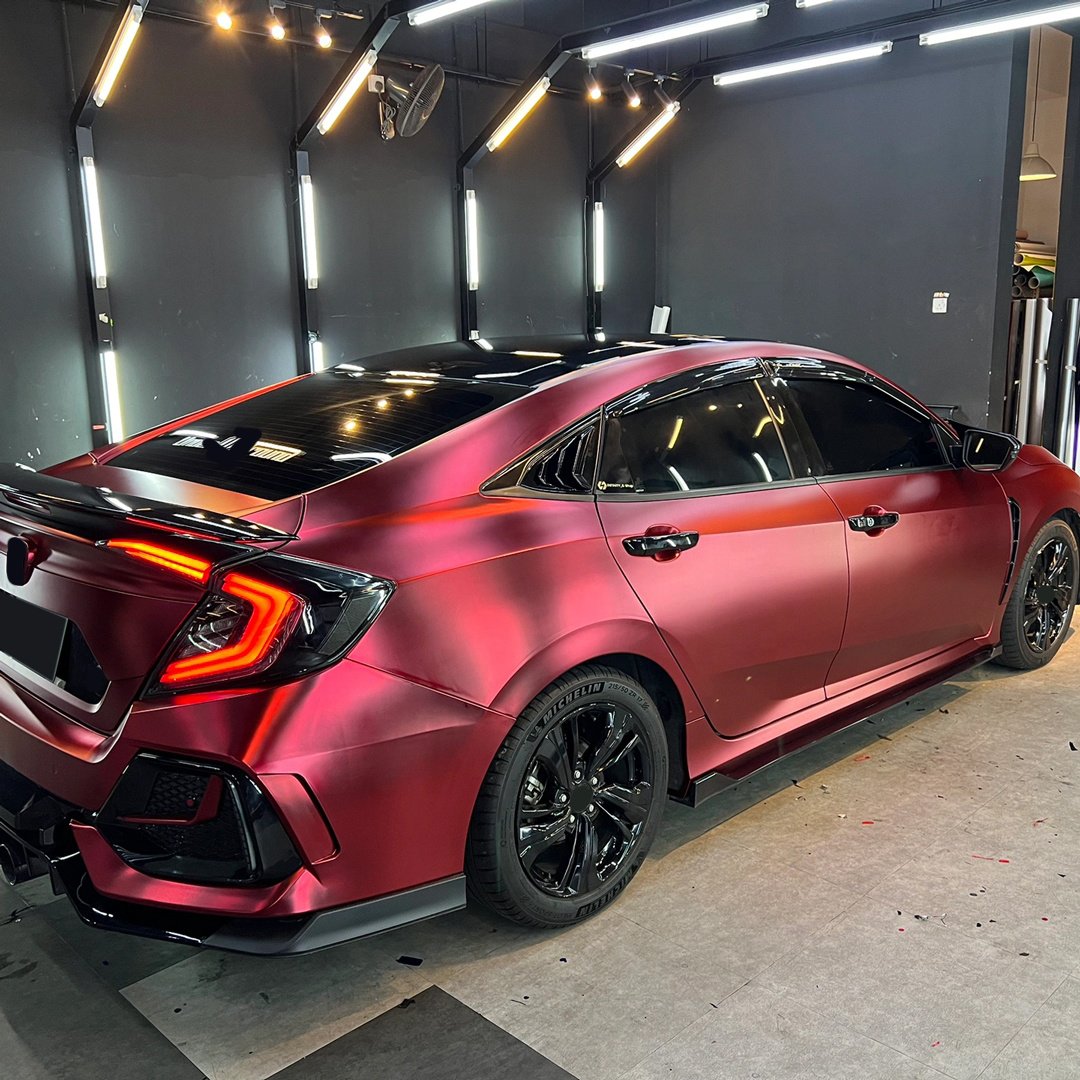 Pet Romani Red Vinyl Wrap Matte Red Adhesive Film Auto Wrapping Car Body Vinyl Decoration Film