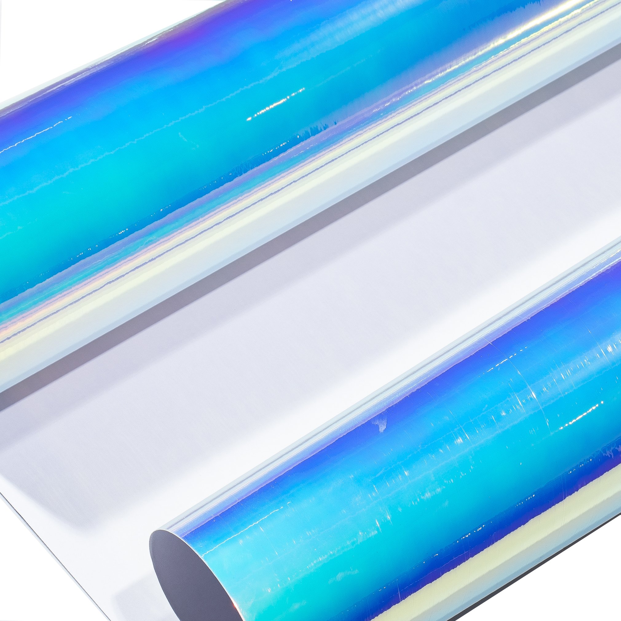 PVC rainbow electroplating vinyl packaging rolls, dream holographic chrome film for car exterior and interior decoration