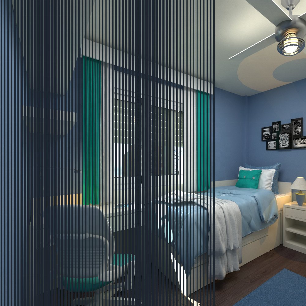 Louver stripe pattern decorative window film for glass window