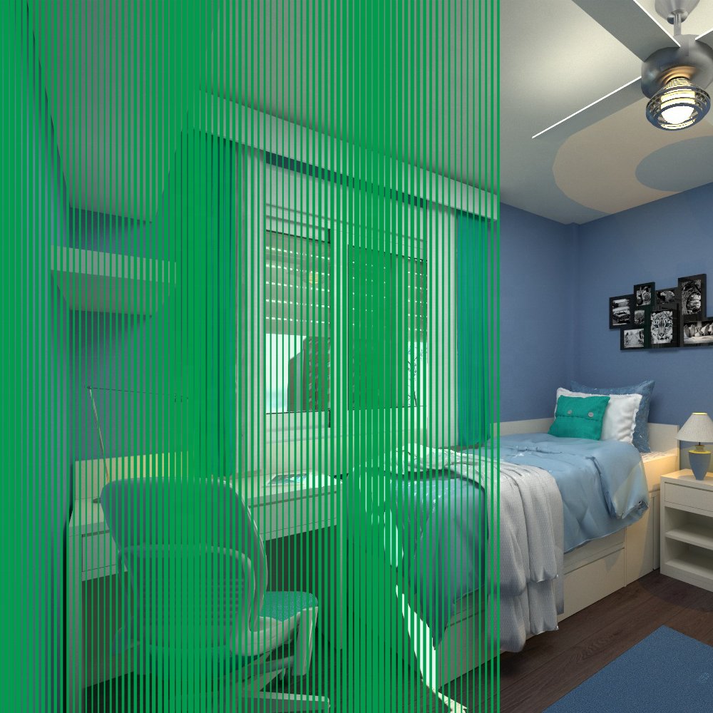 Louver stripe pattern decorative window film for glass window