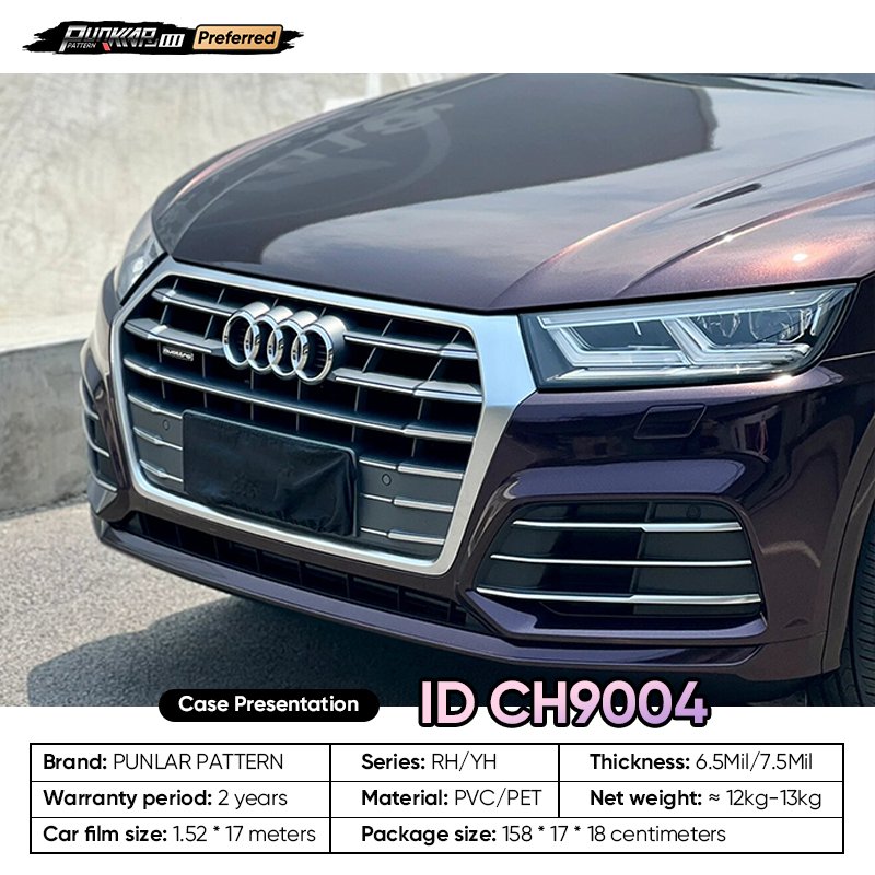 Customizable OEM Deep Black Red Car Wrap Vinyl PET High-Gloss PVC Film 1.52Wide Car Stickers Waterproof Color-Changing Film