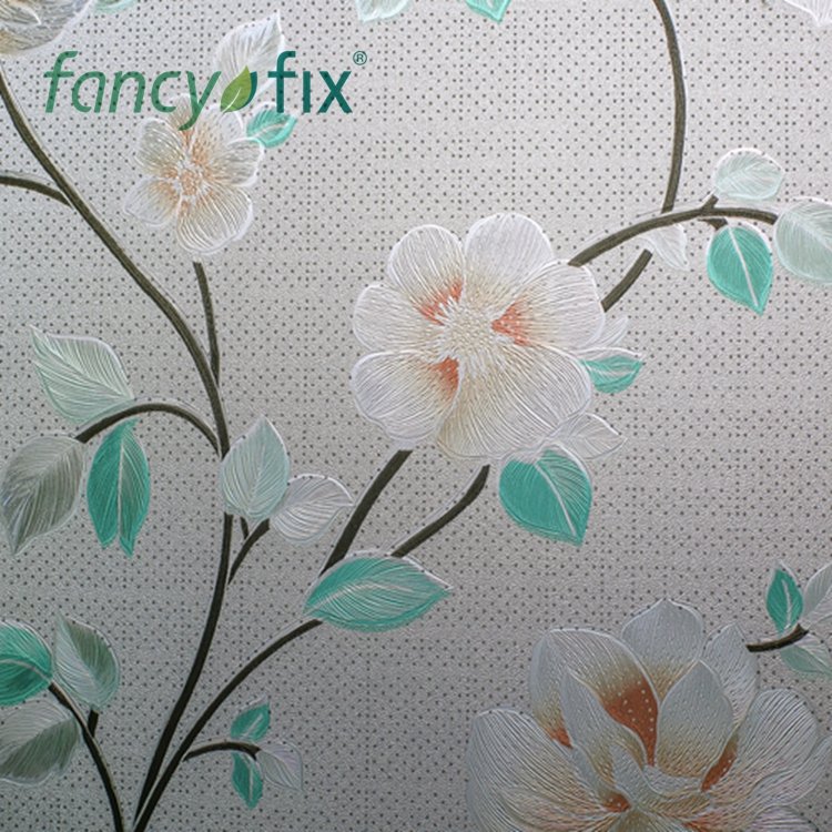 Opaque Embossed Flower Privacy Control Decorative Window Film