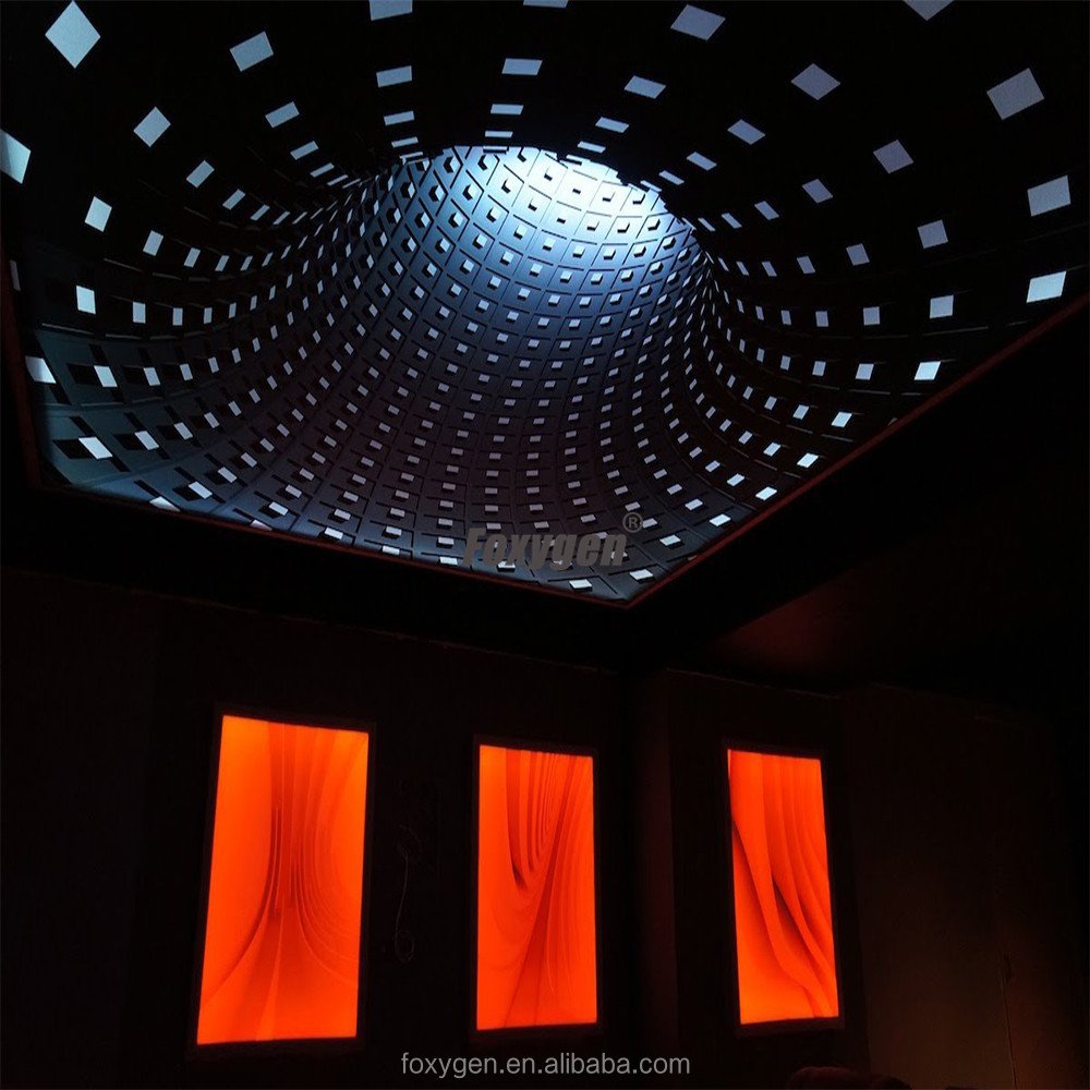 3D decoration UV printed DIY Digital space luminaire false textile mural PVC stretch ceiling film plastic membrane for Roof