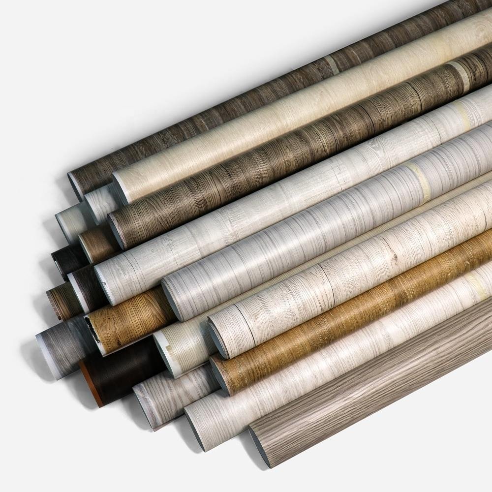Matte wood grain PVC film vinyl not self adhesive wood film for furniture wood door laminate film wallpaper rolls