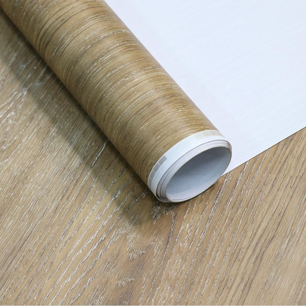 Matte wood grain PVC film vinyl not self adhesive wood film for furniture wood door laminate film wallpaper rolls