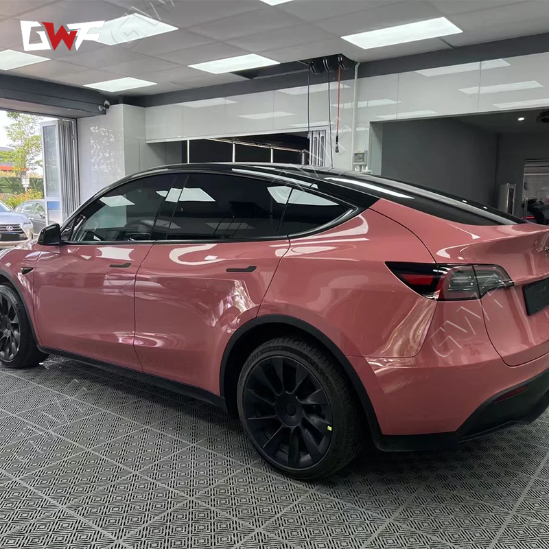 1.52*17m PET Dark Plum Sauce Car Wrap Bubble-Free High Gloss Vinyl Protection Film PVC Material for Body Position