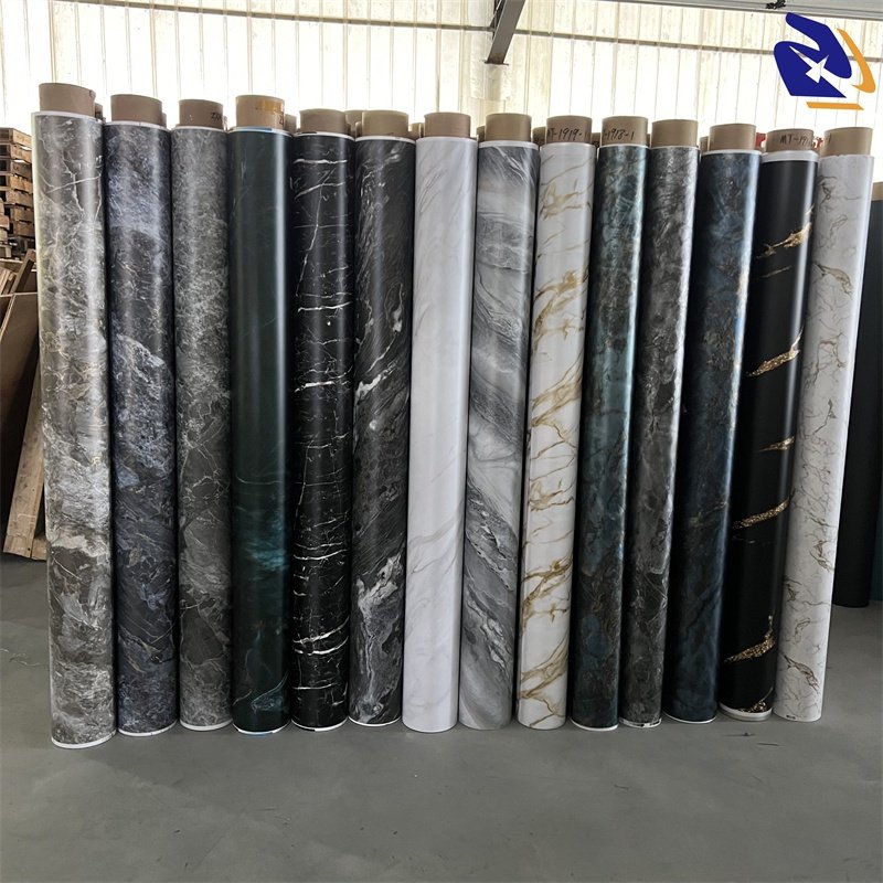 High Glossy White Jade Marble PVC Decor Film for WPC Wall Panel Decoration Marble PVC Laminate Film for Fluted Panel Lamination