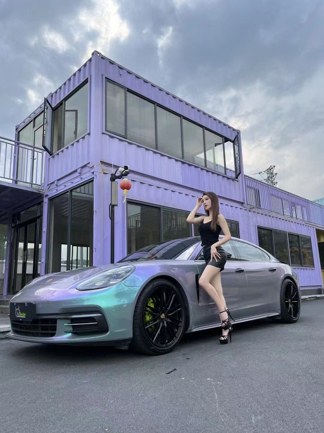 bright car film ethylene car decorative film PET Purple green color change Gloss Liquid Metal Highlight Car Vinyl Film