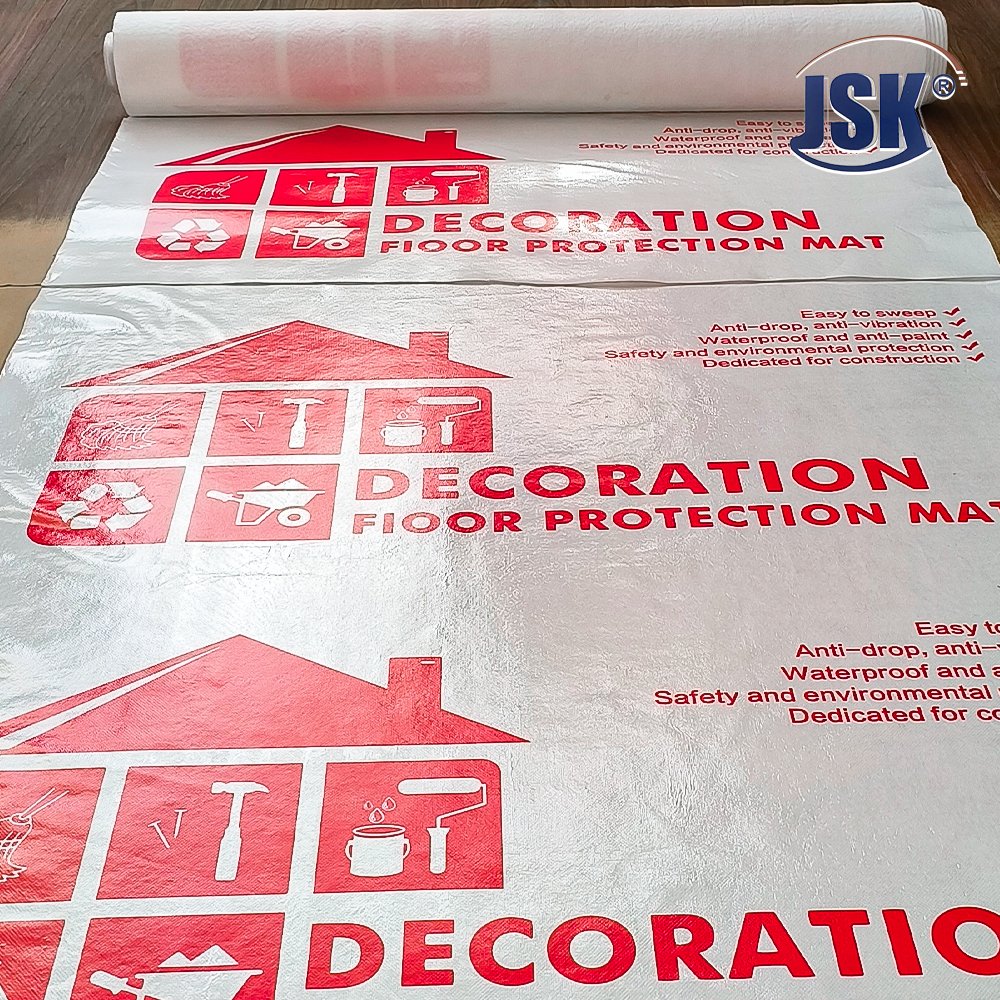 Decorative White Self Adhesive Sticky Temporary Floor Cover Fleece Floor Protector