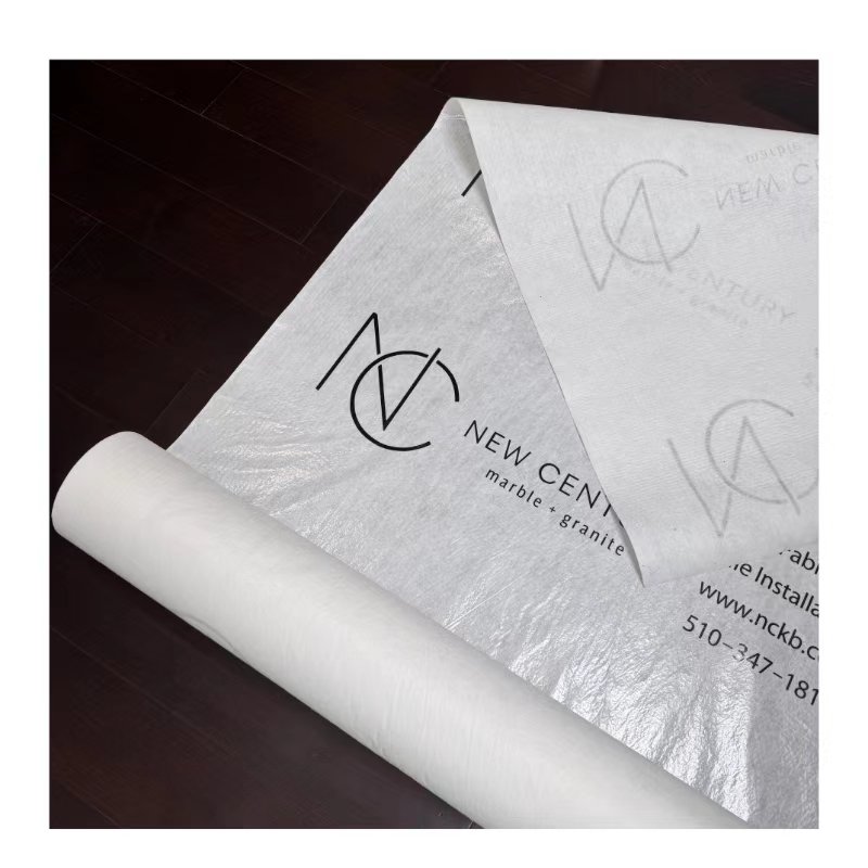 Decorative White Self Adhesive Sticky Temporary Floor Cover Fleece Floor Protector