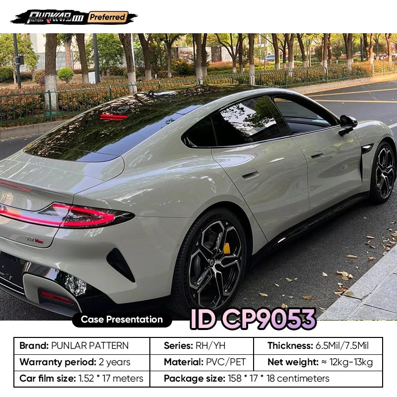Factory Original Color Grey Car Wrap Vinyl PET High-Gloss PVC Film 1.52CM Car Stickers Waterproof Color-Changing Film