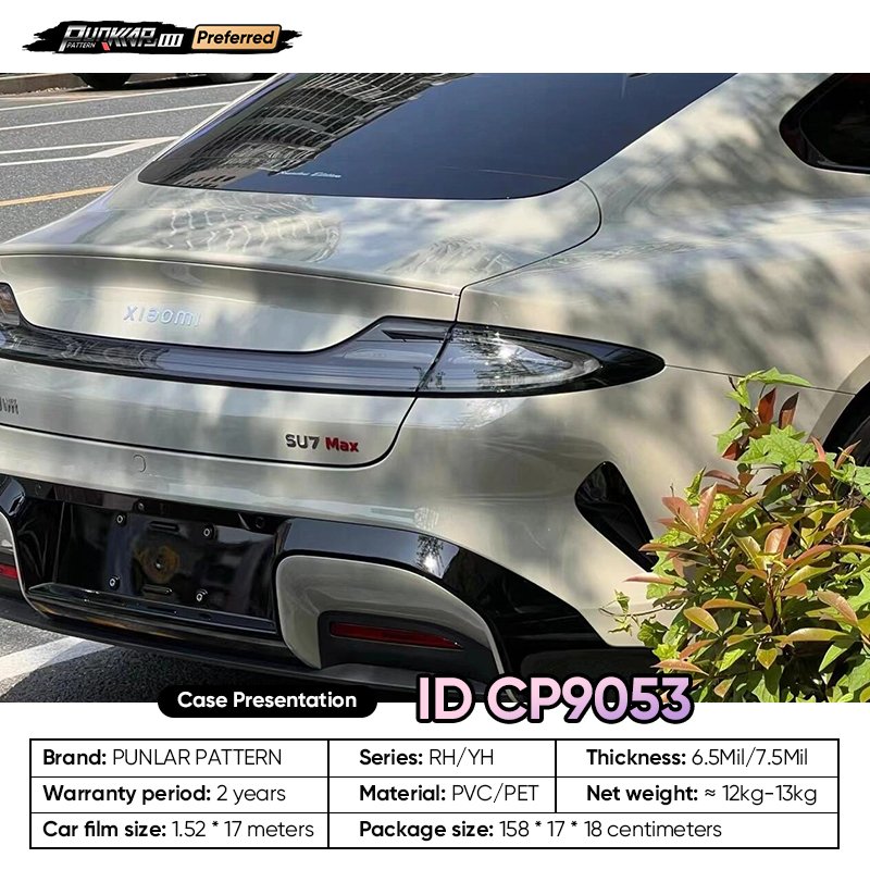 Factory Original Color Grey Car Wrap Vinyl PET High-Gloss PVC Film 1.52CM Car Stickers Waterproof Color-Changing Film