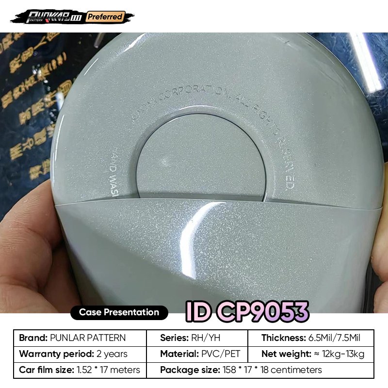 Factory Original Color Grey Car Wrap Vinyl PET High-Gloss PVC Film 1.52CM Car Stickers Waterproof Color-Changing Film