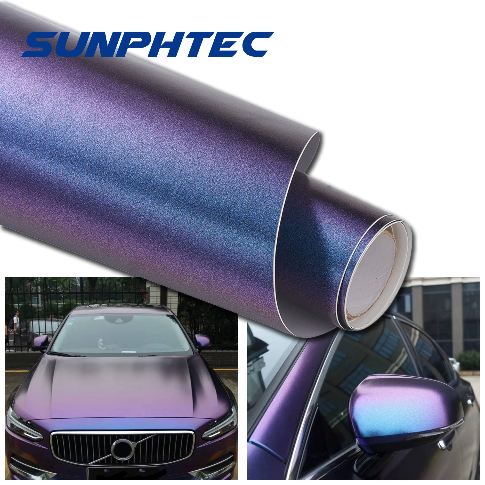 Midnight Purple Vinyl Wrap Matte Black Ppf Tpu Color Film For Tinting Car
