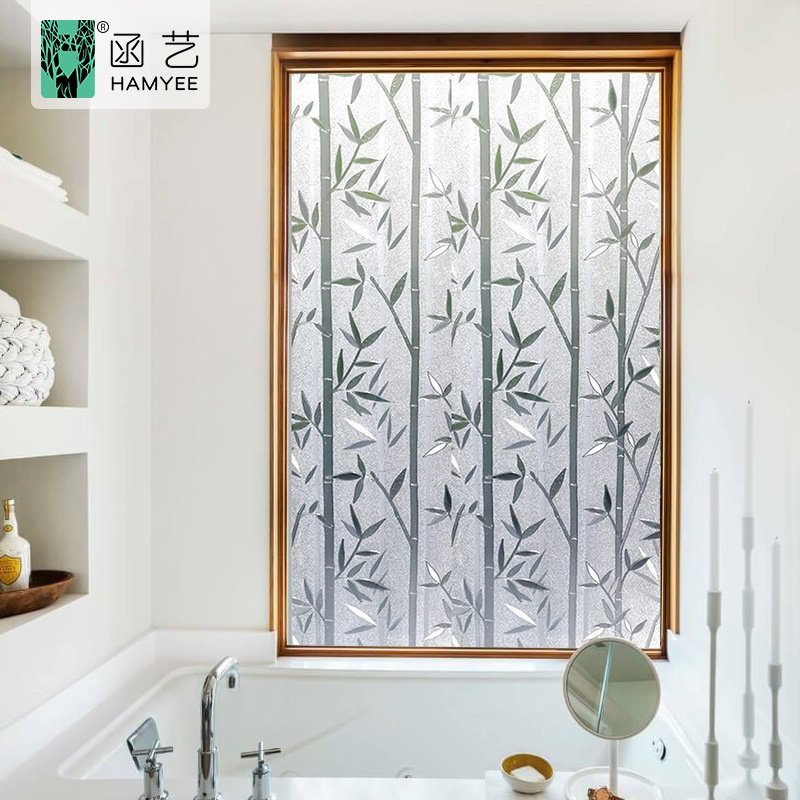 Static cling auto-adhesivo decorative opaque window privacy glass film for home