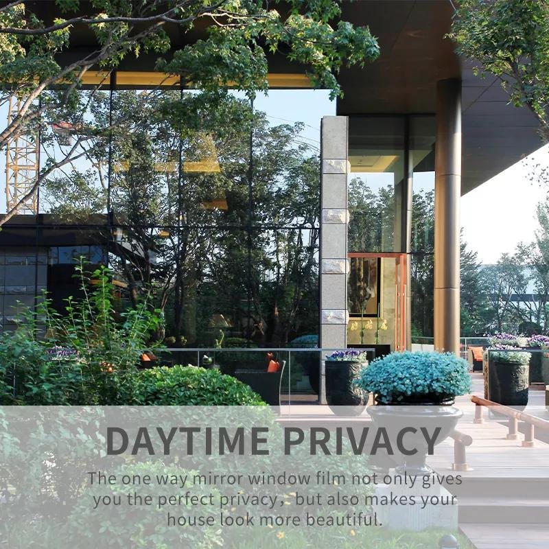 Window Privacy Film Daytime Anti UV Sun Blocking Heat Control Reflective Window Tint for Home Office Building