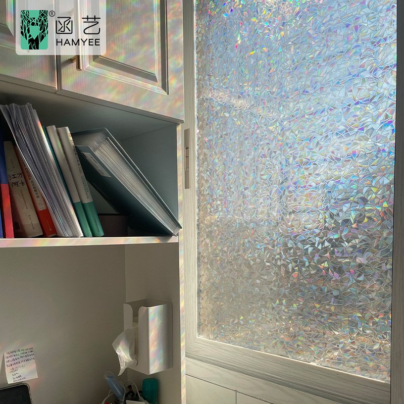 Rainbow static cling waterproof decorative privacy window glass film for home decoration