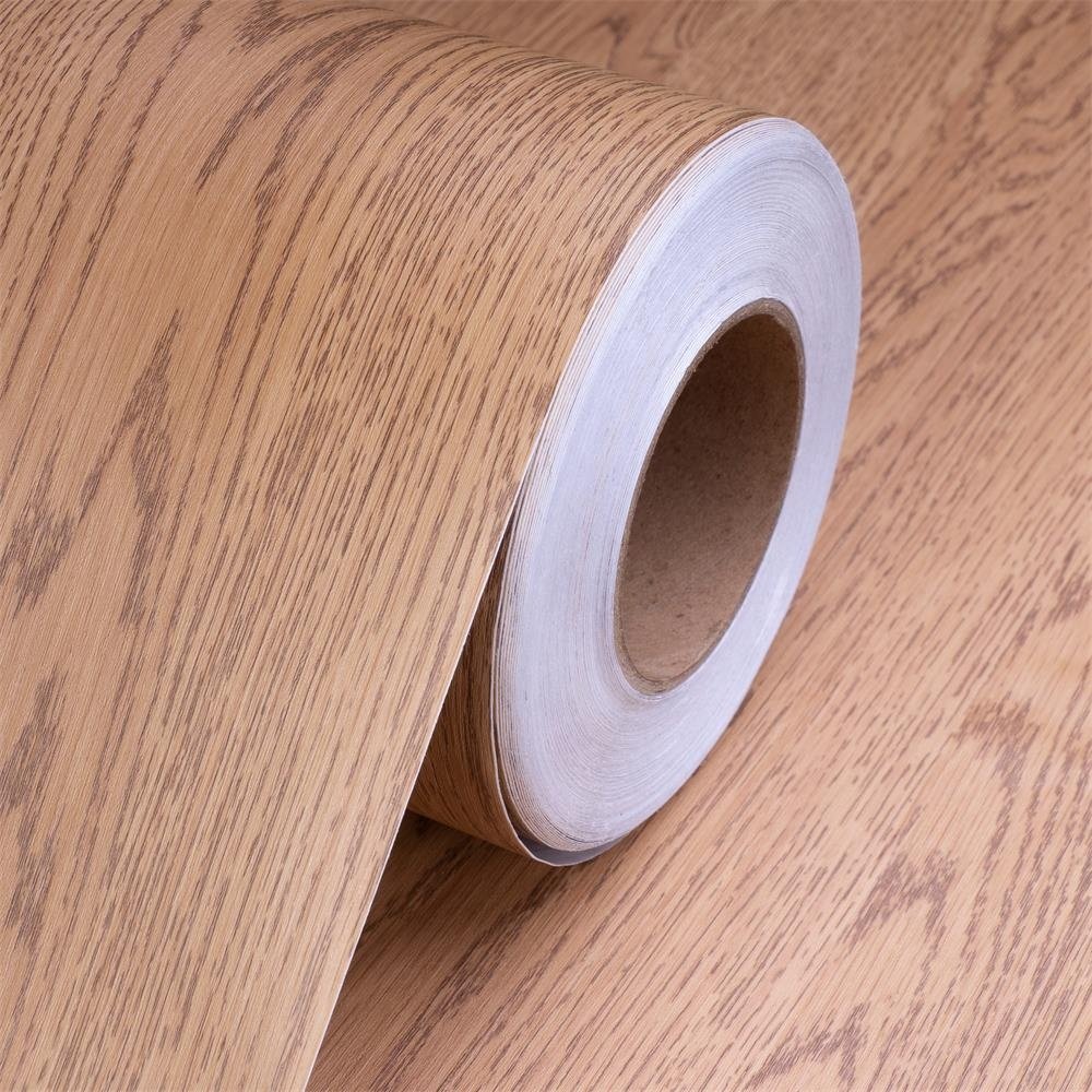 Embossed Matt PVC Wooden Grain Film Membrane Press Vacuum Forming PVC Decorative Film Self Adhesive Interior Film for Furniture