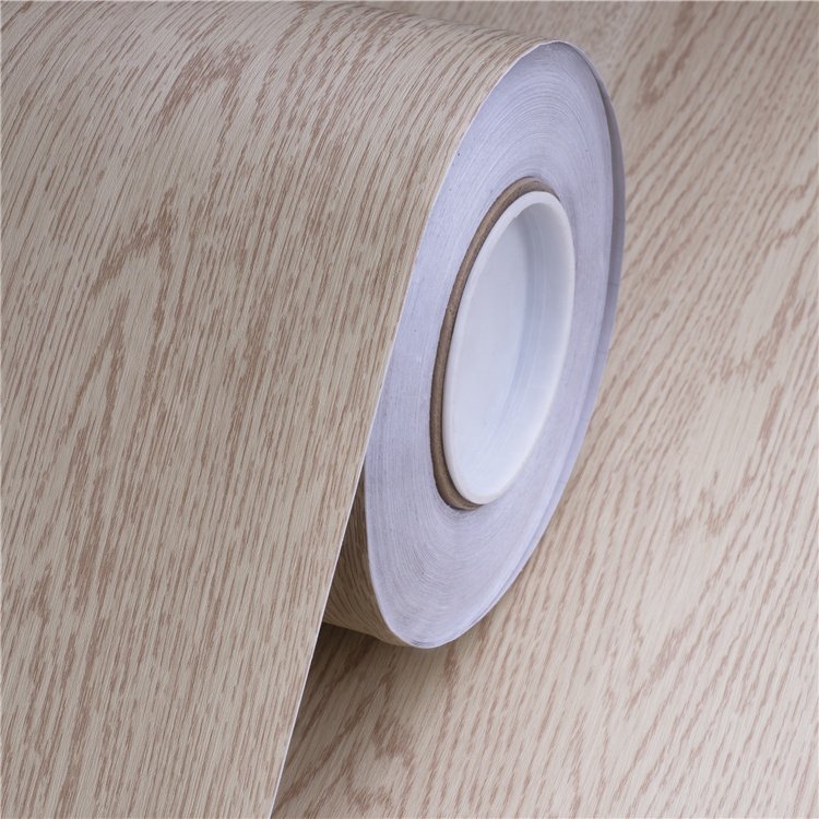Embossed Matt PVC Wooden Grain Film Membrane Press Vacuum Forming PVC Decorative Film Self Adhesive Interior Film for Furniture