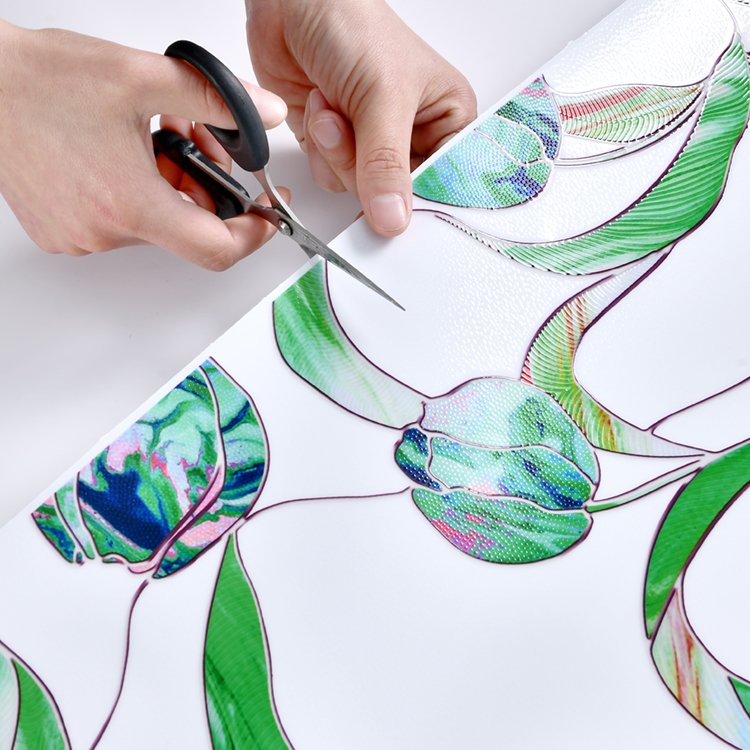Colorful Tulip Flowers Cling Static Window Film Water Proof Glass decoration UV Block