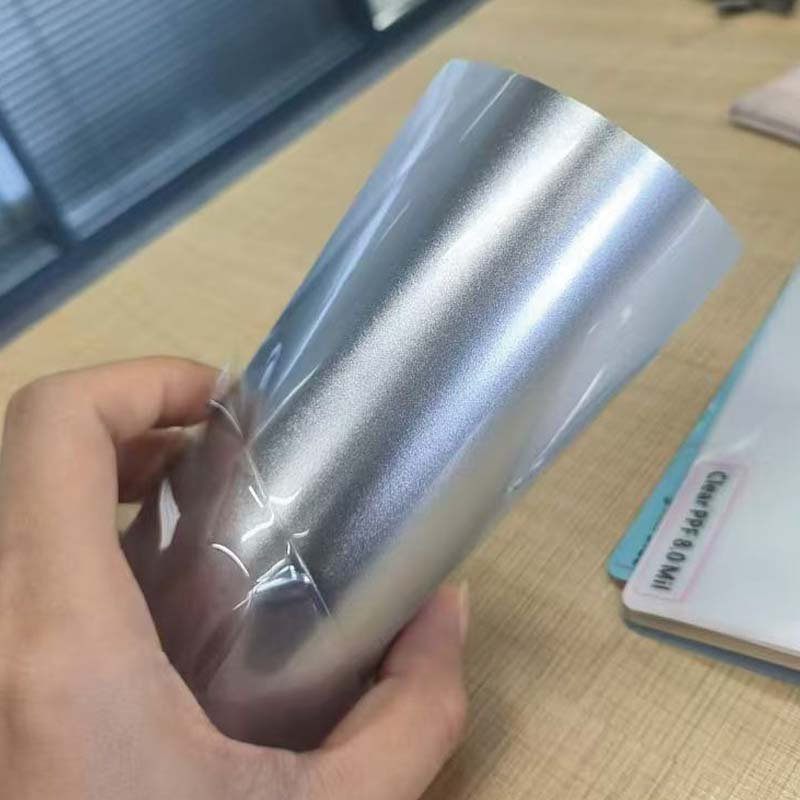 TPU Full Body Car Wrap Vinyl Film Silver PPF Color Changing Sticker Roll Glossy UV Proof Anti-scratch Material Car Decoration