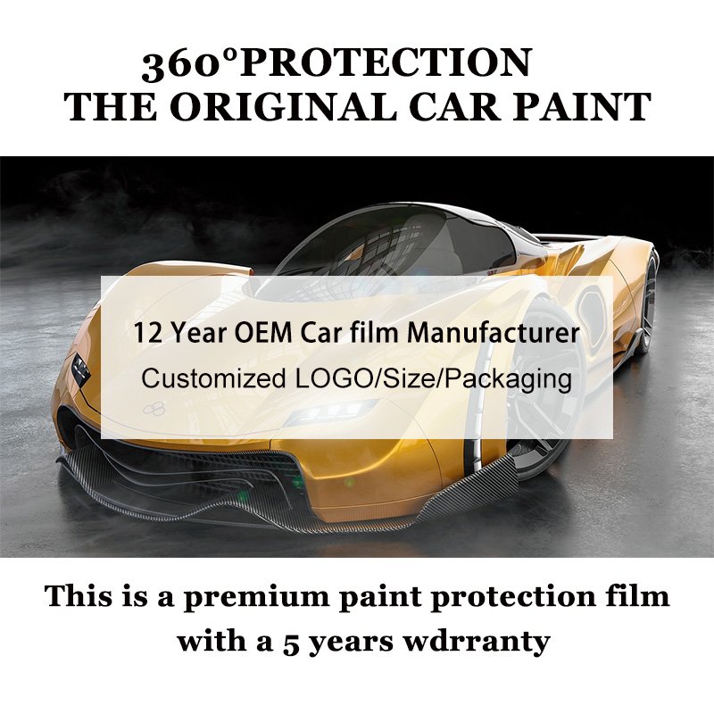 TPU Full Body Car Wrap Vinyl Film Silver PPF Color Changing Sticker Roll Glossy UV Proof Anti-scratch Material Car Decoration