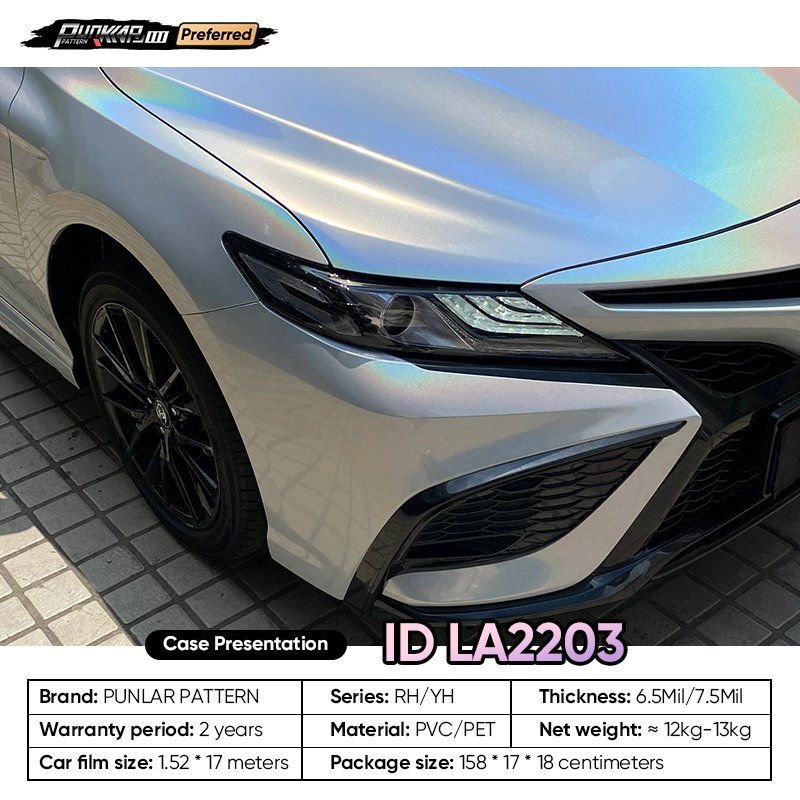 Customizable OEM Laser White Car Wrap Vinyl PET High-Gloss PVC Film 1.52Cm Wide Car Stickers Waterproof Color-Changing Film