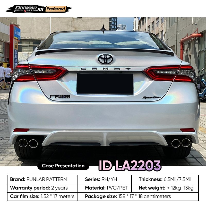 Customizable OEM Laser White Car Wrap Vinyl PET High-Gloss PVC Film 1.52Cm Wide Car Stickers Waterproof Color-Changing Film
