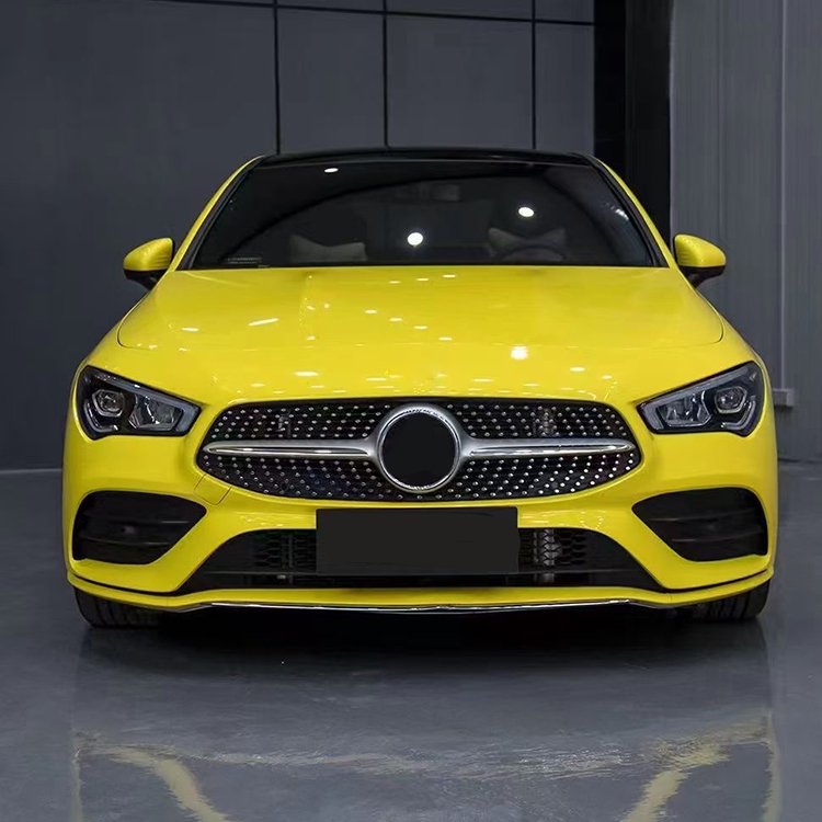 Glossy Crystal Maize Yellow Car Wrap Vinyl Car Body Stickers Film Color Change For Vehicle Car Wrapping