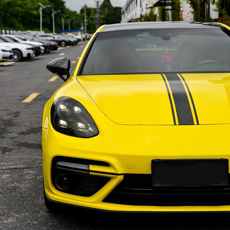 Glossy Crystal Maize Yellow Car Wrap Vinyl Car Body Stickers Film Color Change For Vehicle Car Wrapping