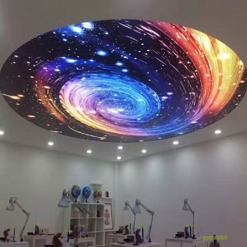 Factory price Decorative film 3D wall papers false ceiling tiles art printed coating LED Light PVC stretch ceiling sheet design