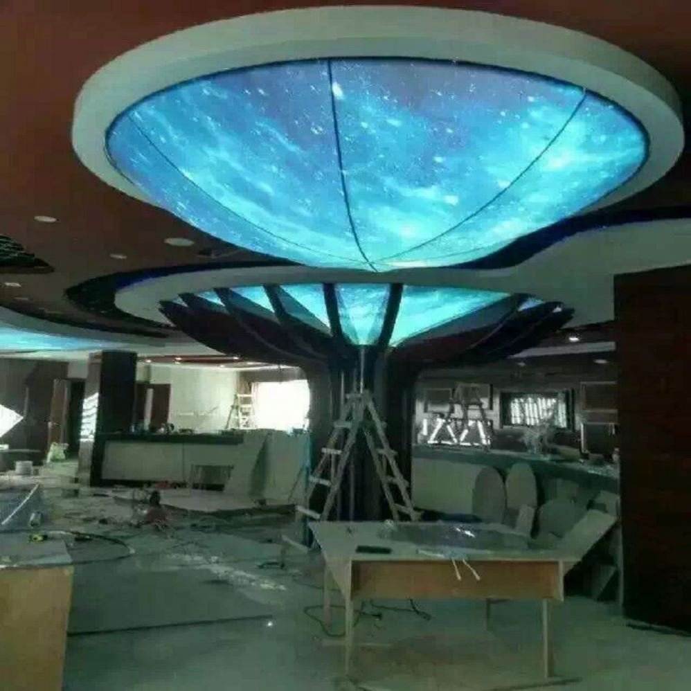 Factory price Decorative film 3D wall papers false ceiling tiles art printed coating LED Light PVC stretch ceiling sheet design