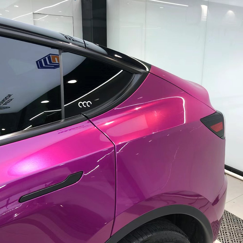 WRAPMASTER 1.52*18m PET Liner Super Glossy Metallic Berry Purple Car Paint Protection Film Car Wrap Vinyl