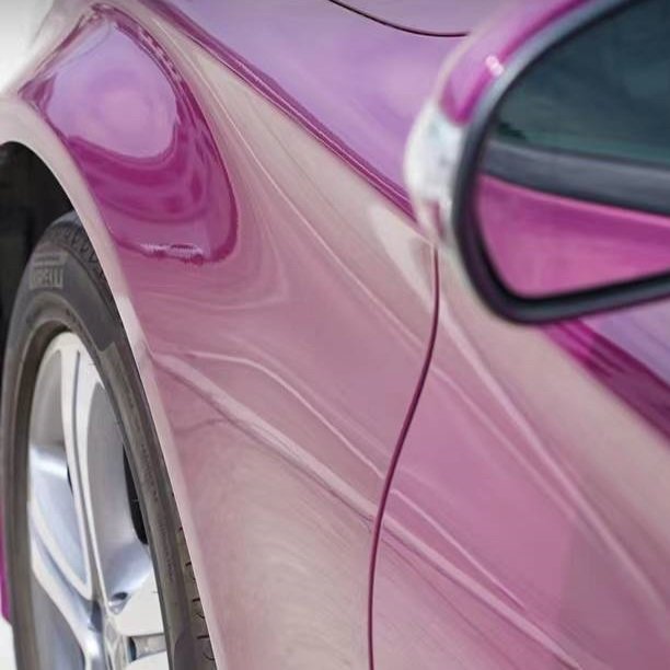 WRAPMASTER 1.52*18m PET Liner Super Glossy Metallic Berry Purple Car Paint Protection Film Car Wrap Vinyl