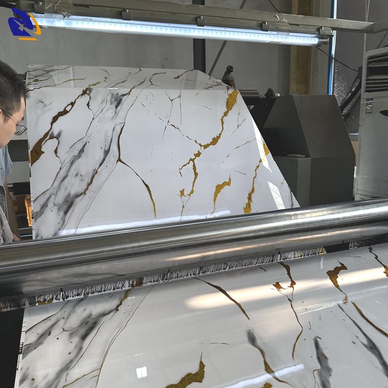 Hot Selling Gilding Marble Design PVC Decorative Film for Wall Panel Lamination High Glossy Gilded Marble PVC Film for Furniture