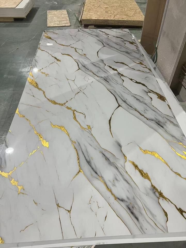 Hot Selling Gilding Marble Design PVC Decorative Film for Wall Panel Lamination High Glossy Gilded Marble PVC Film for Furniture