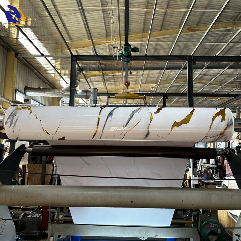 Hot Selling Gilding Marble Design PVC Decorative Film for Wall Panel Lamination High Glossy Gilded Marble PVC Film for Furniture