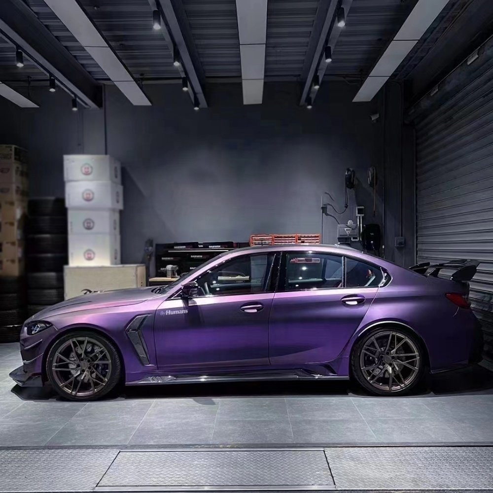 WRAPMASTER 1.52*17m Ultra Matte Metallic Dark Purple Car Vinyl Wrap PVC Car Protective Film