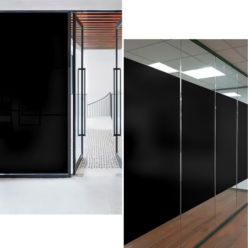 PET Opaque Frosted Black One-Way Reflective Privacy Window Film Glass Tint Privacy Window Film Solar Decorative Window Film