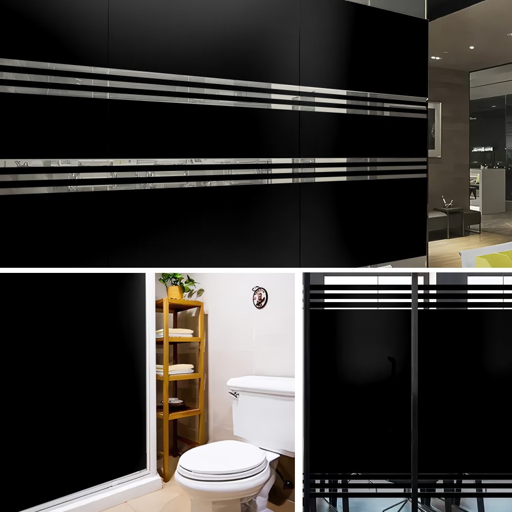 PET Opaque Frosted Black One-Way Reflective Privacy Window Film Glass Tint Privacy Window Film Solar Decorative Window Film