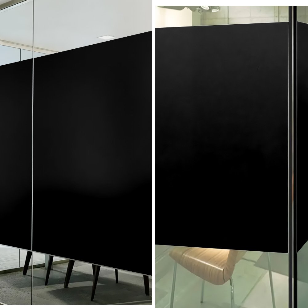 PET Opaque Frosted Black One-Way Reflective Privacy Window Film Glass Tint Privacy Window Film Solar Decorative Window Film